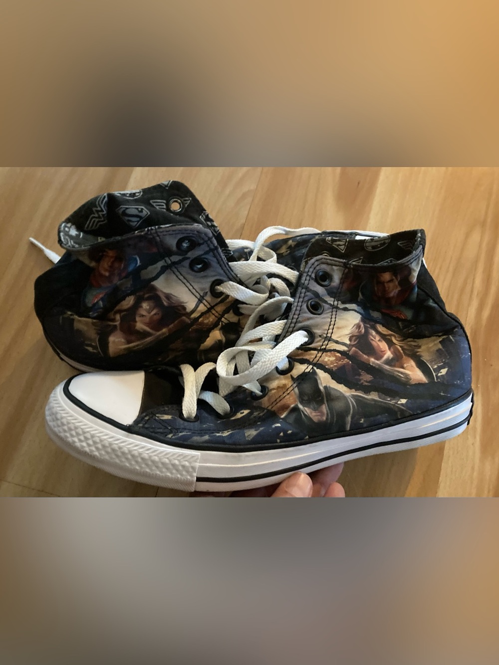 Converse Justice League (Batman/Superman)Logo High Top Sneakers,